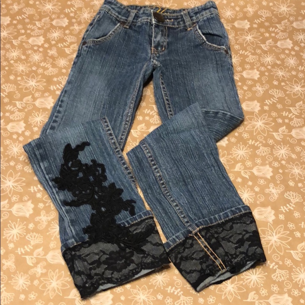 Gorgeous Lace Jeans!! 😍 Big Girls Size 7 by Yes